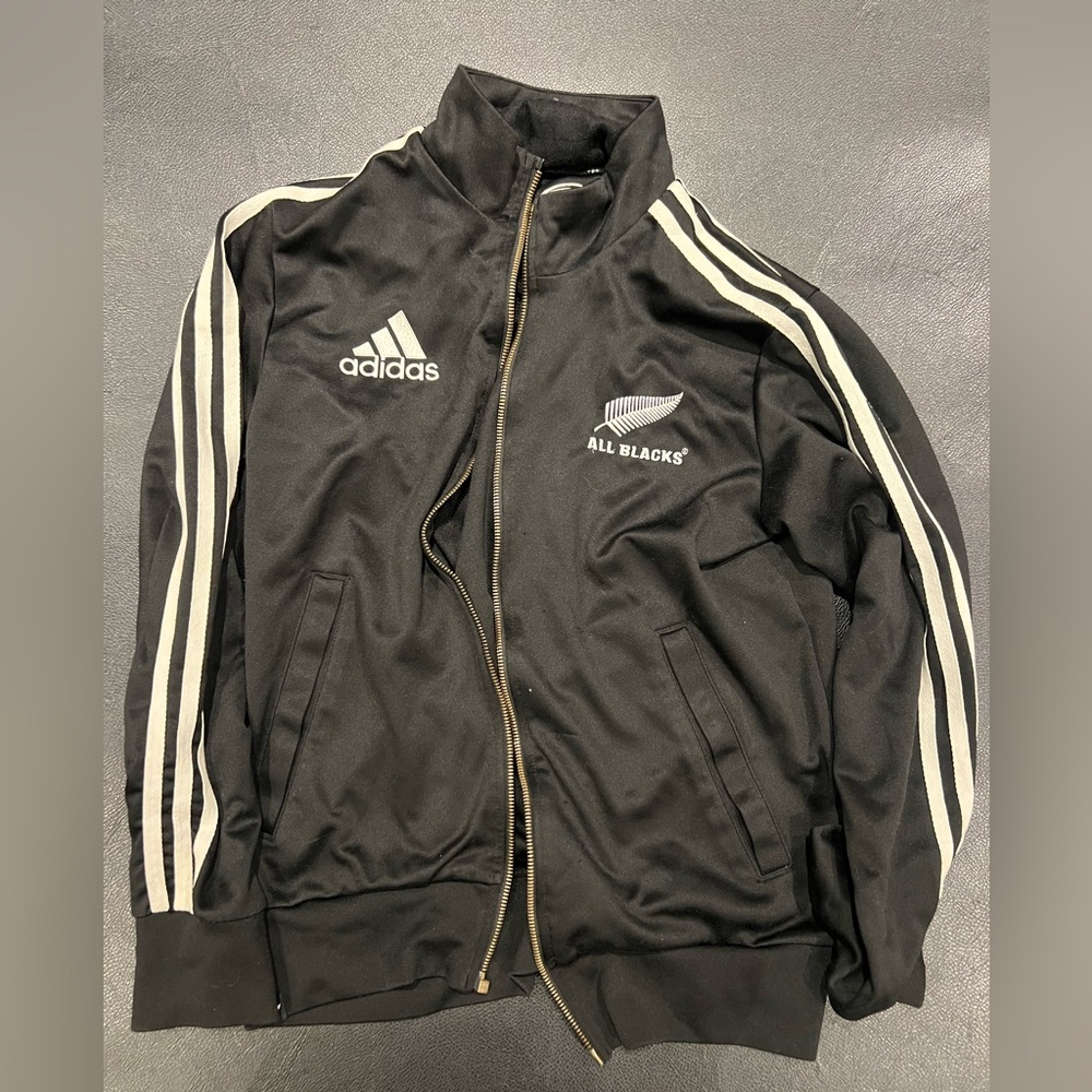 Adidas Men's Black and White Bomber Jacket